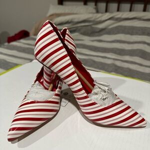 Katy Perry Collections Red and White Striped Heels